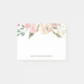 微妙な開花ピンクウォーター色のフローラ パーソナライズされた ポストイット (正面)