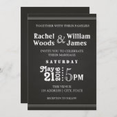 微妙な黒板|の結婚式招待状 招待状 (正面/裏面)