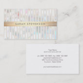 微妙な《写真》ぼけ味ホワイトストライプ金ゴールドストライプ 名刺 (正面/裏面)