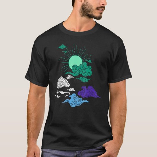 微妙なSun Cloud MLMプライドフラグカラーゲイ誇りを持ったLG Tシャツ (正面)
