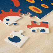 微生物ダークブルー:生物学パターン ジグソーパズル (側面)