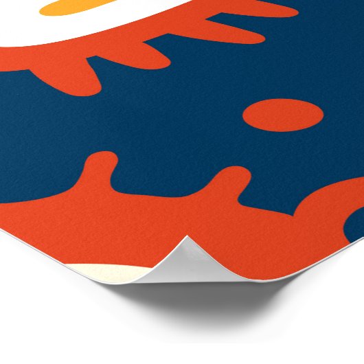 微生物ダークブルー:生物学パターン ポスター (角)