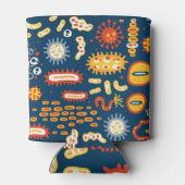 微生物ダークブルー：生物学パターン 缶クーラー (裏面)