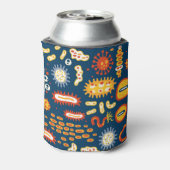 微生物ダークブルー：生物学パターン 缶クーラー (缶裏面)