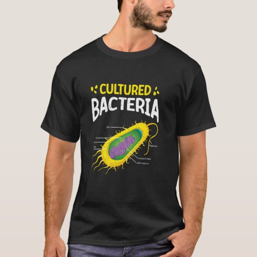 微生物培養菌おもしろい微生物菌 Tシャツ (正面)