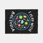 微生物学先生 フリースブランケット (正面(横))