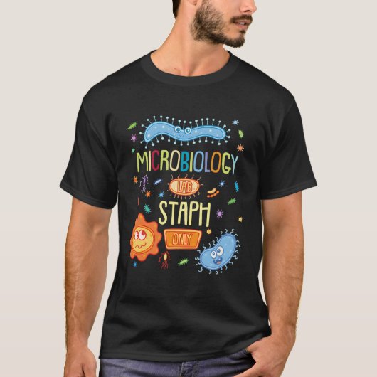 微生物学生物学微生物微生物研究室スタフのみ Tシャツ (正面)