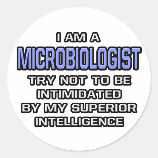 微生物学者ジョーク…優れた知性 ラウンドシール (正面)