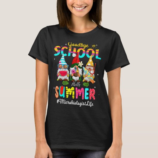 微生物学者格言さよならスクールハローサマー Tシャツ (正面)