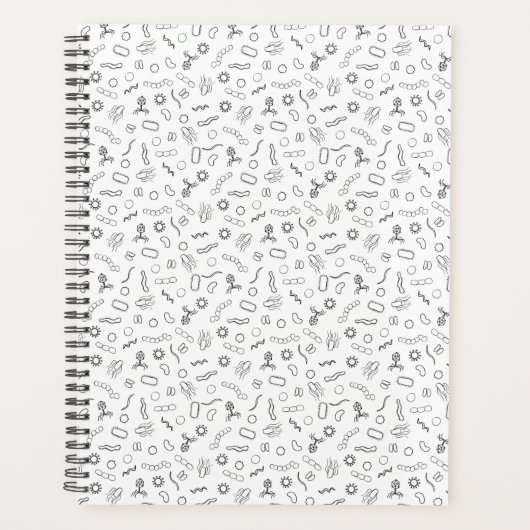 微生物学 – 白黒 プランナー手帳 (正面)