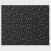 微生物学 – 白（黒） ラッピングペーパー (フラット)