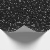 微生物学 – 白（黒） ラッピングペーパー (角)