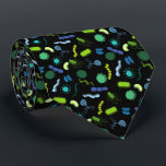 微生物学 – 黒の色 ネクタイ<br><div class="desc">腸の裏地が見える美しいレンディションは、常に内部に微生物が存在する！</div>