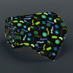 微生物学 – 黒の色 ネクタイ<br><div class="desc">腸の裏地が見える美しいレンディションは、常に内部に微生物が存在する！</div>