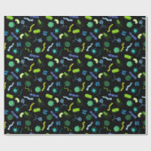 微生物学-黒の色 ラッピングペーパー (フラット)