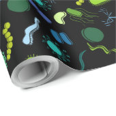 微生物学-黒の色 ラッピングペーパー (ロールコーナー)