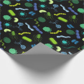 微生物学-黒の色 ラッピングペーパー (角)