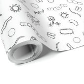 微生物学-黒（白） ラッピングペーパー (ロールコーナー)