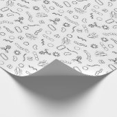 微生物学-黒（白） ラッピングペーパー (角)