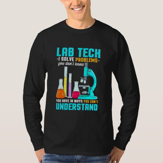 微生物技術者のためのラボテクニシャン 問題を解決する Tシャツ (正面)