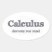 微積分に狂わされる数学のユーモア ステッカー (正面)