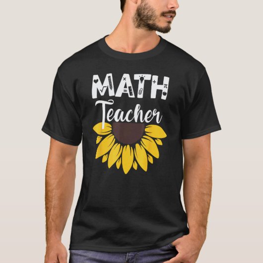 微積分のジョーク 代数 数学の先生 ひまわり 数学 Tシャツ (正面)