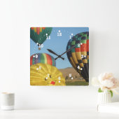 微笑して、幸せな熱気は時計を風船のようにふくらませます スクエア壁時計 (ホーム)