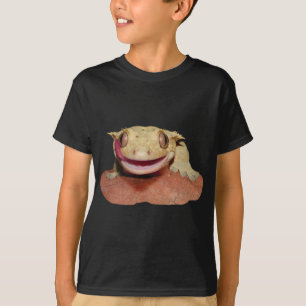 微笑し、舐めている頂点に達されたヤモリ Tシャツ