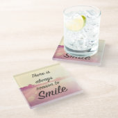 微笑する理由が常にあります ガラスコースター (アングル)