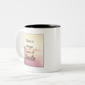 微笑する理由が常にあります ツートーンマグカップ (正面左)