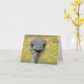 微笑のだちょうのメッセージカード カード (黄色い花)