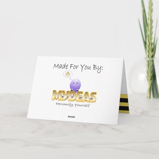 微笑ののまわりにの女王バチの挨拶状 カード (裏面)