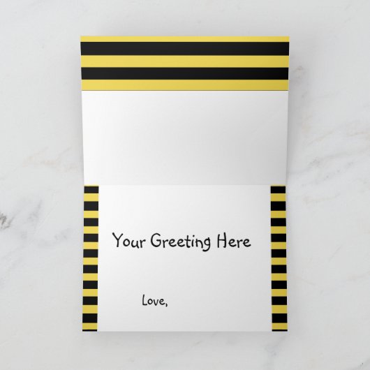 微笑ののまわりにの女王バチの挨拶状 カード (内部)