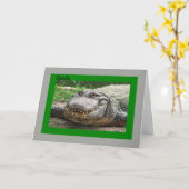 微笑のわに、ちょうどビートの蟹座が付いているカード カード (黄色い花)