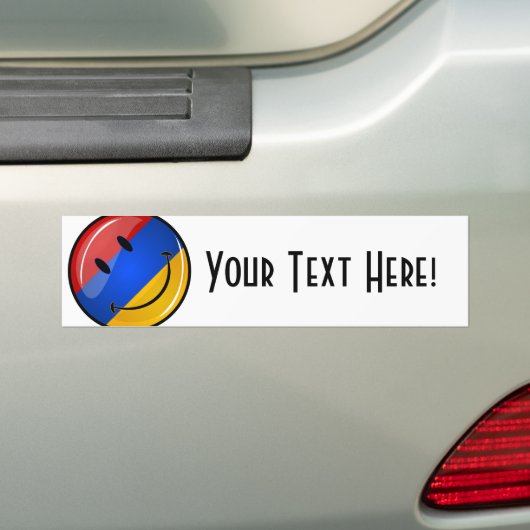 微笑のアルメニアの旗 バンパーステッカー (車上)