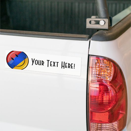 微笑のアルメニアの旗 バンパーステッカー (トラック上)