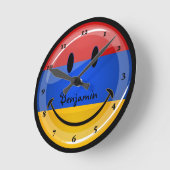 微笑のアルメニアの旗 ラウンド壁時計 (傾斜)