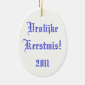 微笑のオランダ人男性のオーナメント セラミックオーナメント (裏面)