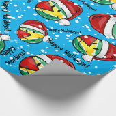 微笑のガイアナの旗のクリスマスのスタイル ラッピングペーパー (角)