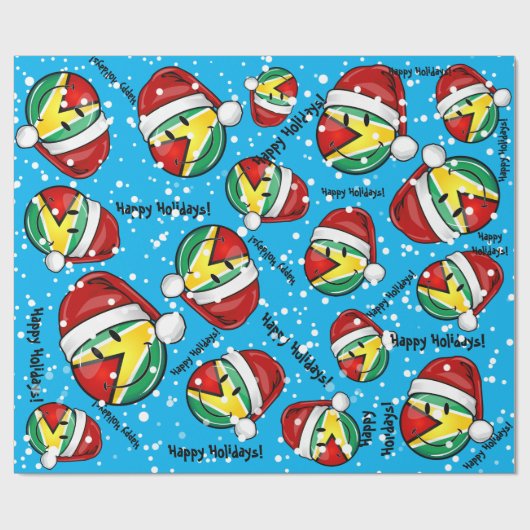 微笑のガイアナの旗のクリスマスのスタイル ラッピングペーパー (フラット)