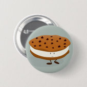 微笑のクッキーおよびアイスクリームサンドイッチ 缶バッジ (正面&裏面)