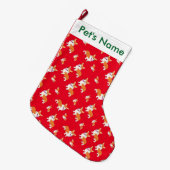 微笑のコーギーの休日のプリント ラージクリスマスストッキング (正面 (吊り時))