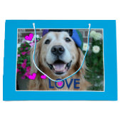 微笑のゴールデン・リトリーバー愛 ラージペーパーバッグ (正面)