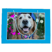 微笑のゴールデン・リトリーバー愛 ラージペーパーバッグ (裏面)