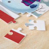 微笑のサンタおよび雪だるま ジグソーパズル (側面)