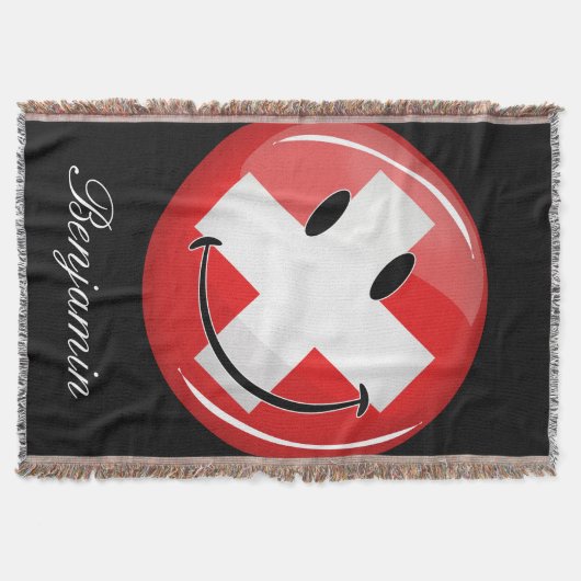微笑のスイスの旗 スローブランケット (正面)