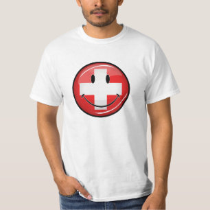 微笑のスイスの旗 Tシャツ