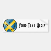 微笑のスウェーデンの旗 バンパーステッカー (正面)