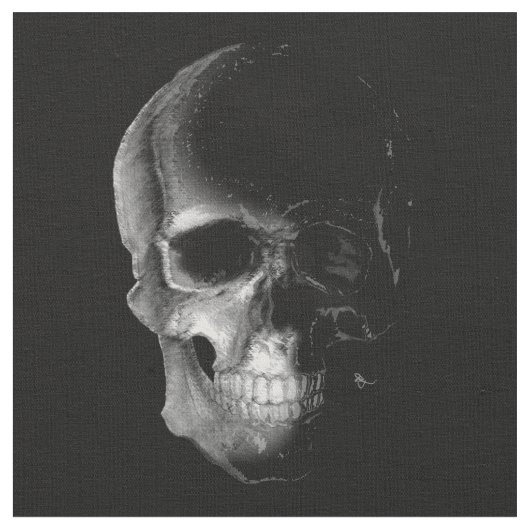 微笑のスカルの骨組 ファブリック (クローズアップ)