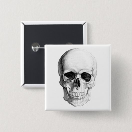 微笑のスカル 缶バッジ (正面&裏面)